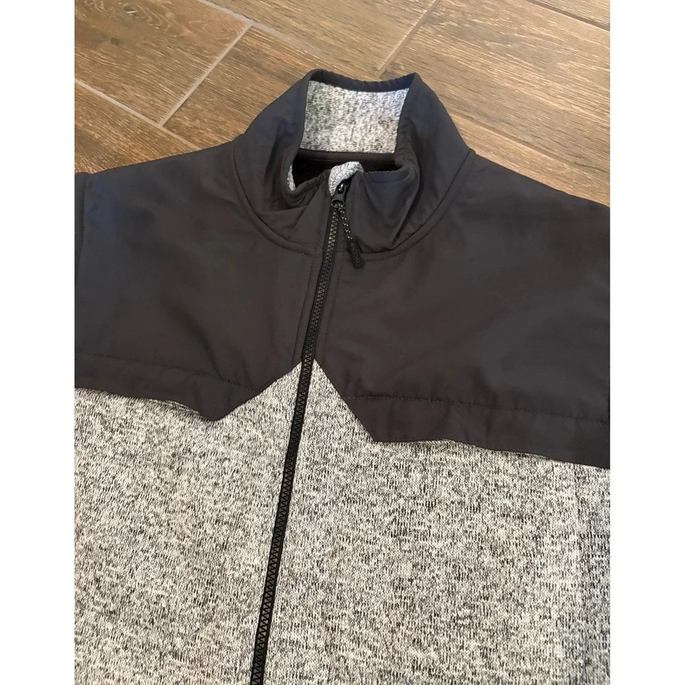Ascend Black Gray Vest Full Zip‎ Sleeveless Fleece Lined Outdoor Western Hiking